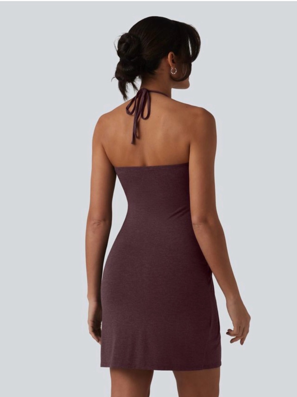 HALARA Strapless Halter Resort Mini Dress in Sassafras 🍇🍷NWT Only 2 Available 🚨🔔 - Picture 3 of 6